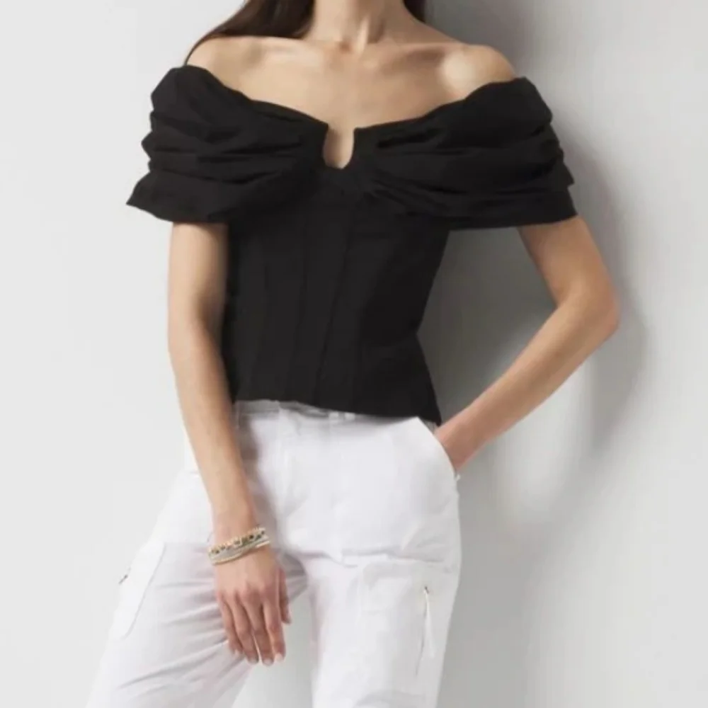 WHBM Black Drama Sleeve Bustier - Picture 6 of 6
